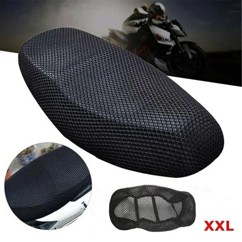 Funda de asiento de cojín para motocicleta, protector de malla 3D, antideslizante