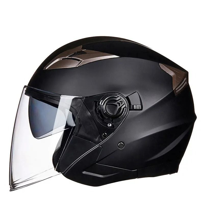 Casco De motocicleta De media cara doble lente Cool Casco Moto cuatro estaciones hombres mujeres moda urbana Casco Capacete De Moto seguridad DOT