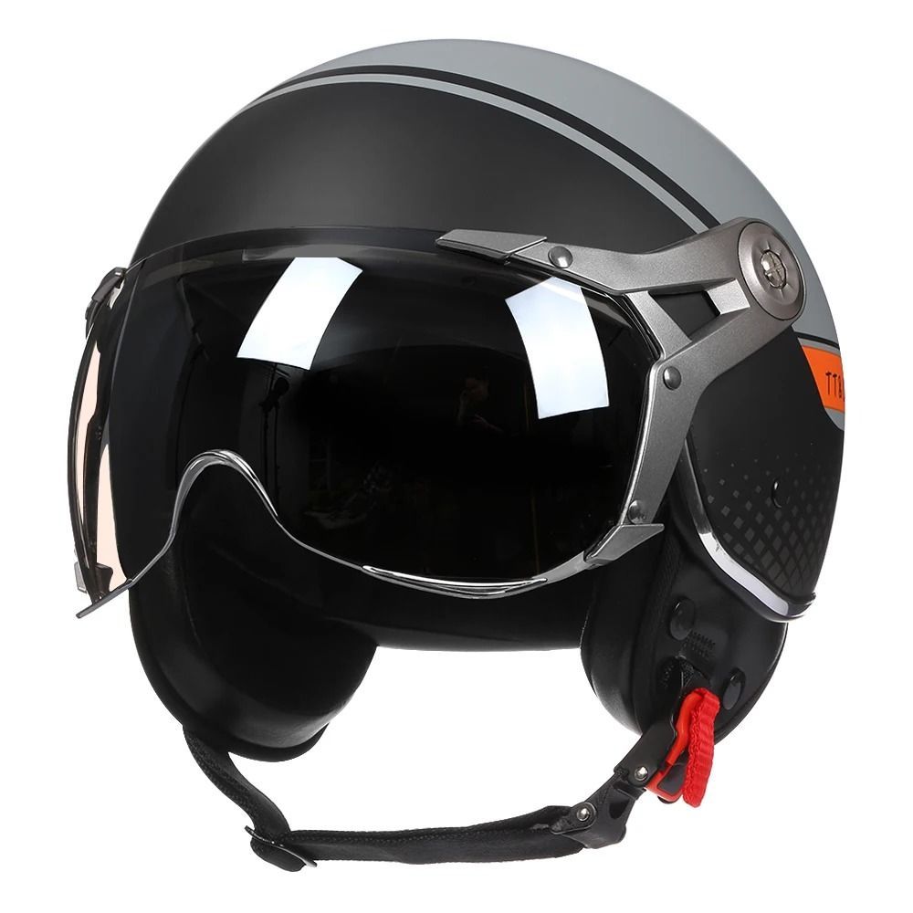 Nuevo casco De motocicleta De cara abierta 3/4 cascos De motocicleta Retro Vintage Chopper Capacete De Moto bicicleta Scooter con para hombres mujeres DOT