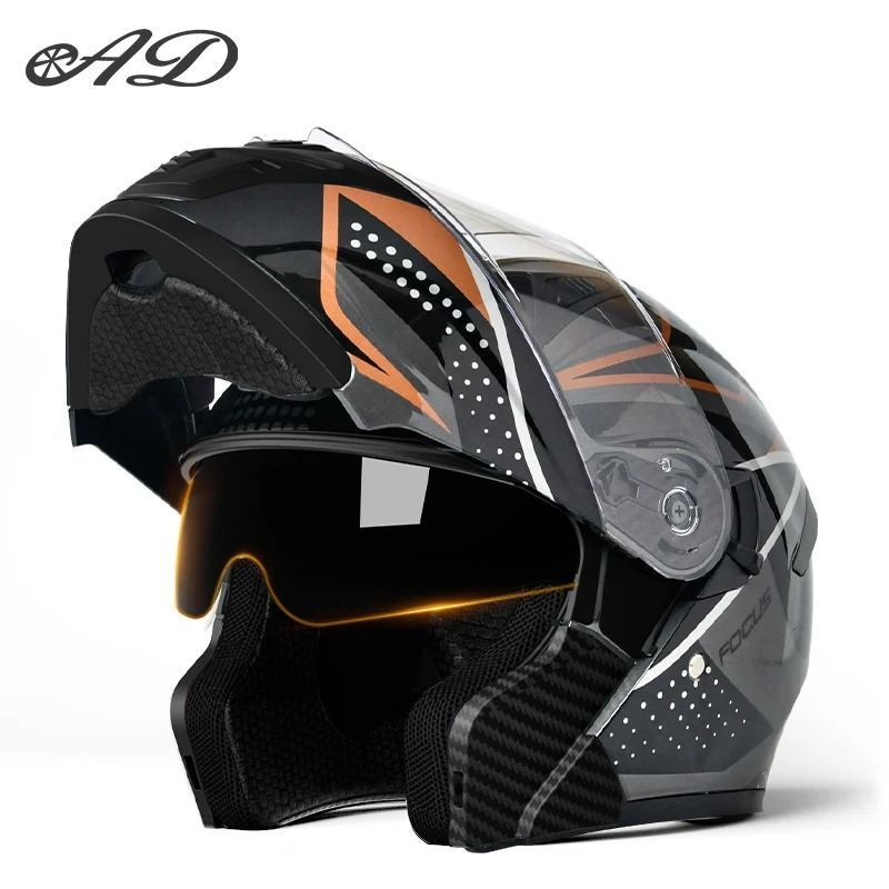 AD otoño e invierno cálido motociclismo casco con tapa para motocicleta casco con tapa casco de seguridad para motocicleta