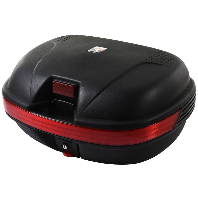 HOMCOM Universal Baúl de Moto Maleta de 43 L para 2 Cascos Medios con Dos Llaves