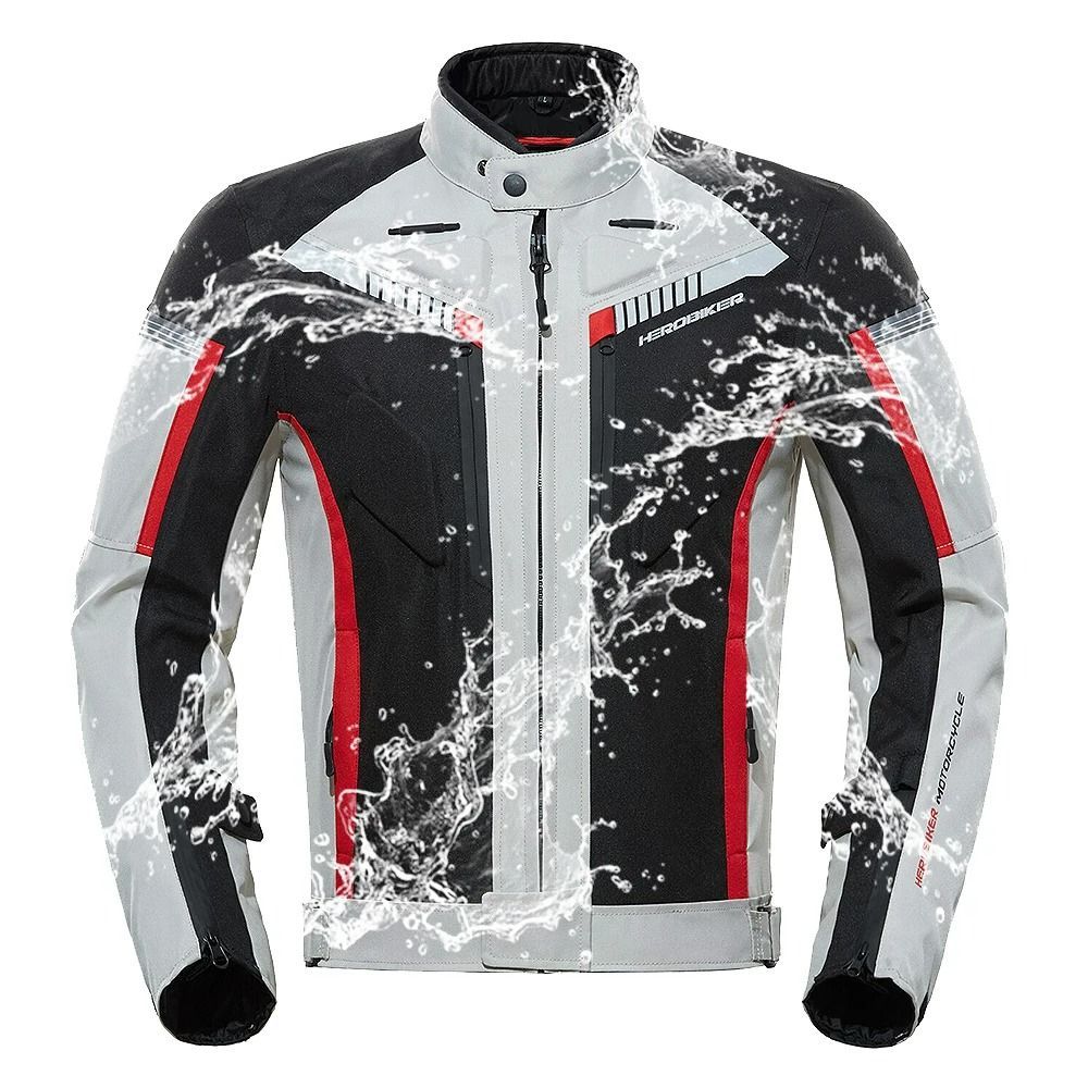 HEROBIKER-Chaqueta impermeable para motocicleta, chaqueta de carreras para hombre, pantalones de motocicleta usables, ropa de Moto con protección EVA