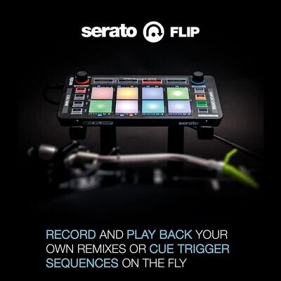 Reloop Neon Add-On USB DJ Controller mit anschlagdynamischen RGB-Performance-Drumpads, Plug and Play mit Serato DJ Pro, (schwarz)