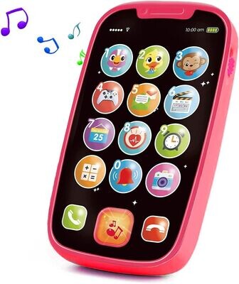 Yerloa Baby Telefon Musikspielzeug Baby Spielzeug ab 1 Jahr,Kinder Smartphone Spielzeug ab 6 9 12 Monate,Spielhandy mit Liedern Geräuschen Wörter und Blinkenden Lichtern,Handy Spielzeug Geschenk