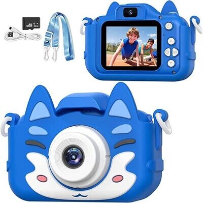 AONISE Kinderkamera,Fotoapparat, Selfie Digitalkamera Kinder, 1080P HD-Videorecorder, Kameraspielzeug Für Jungen Und Mädchen, Geschenke Für Kinder Im Alter Von 3 Bis 12 Jahren(Blau)