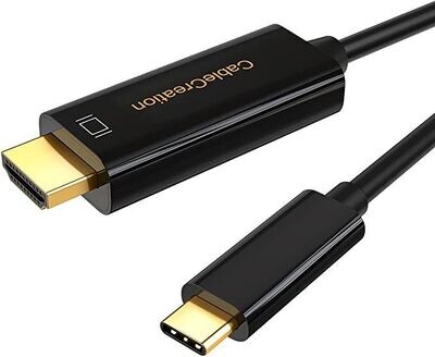 CableCreation USB C zu HDMI 4K @ 60Hz, Typ C zu HDMI 6 FT Kabel, Thunderbolt 3 kompatibel, Stecker zu Stecker,MacBook Pro/iMac 2017 / Chromebook Pixel/Yoga 920 / Samsung S9 / S8, Schwarz / 1.8M