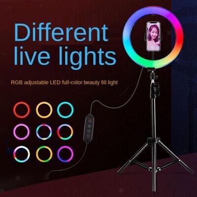 RGB Ring Light 10 '' mit Telefonhalter für Live Streaming