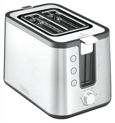 Krups KH442D Control Line Premium Toaster | Edelstahl | 2 kurze Schlitze für 2 Scheiben