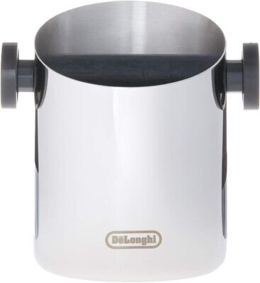 De'Longhi DLSC059 Abschlagbehälter, für Espresso Siebträger, Kaffeesatz Abschlagbox, Kaffeemaschinen Zubehör für den Barista Zuhause, Abklopfbehälter aus Edelstahl