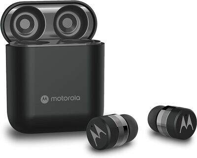 Motorola Sound Moto Buds 120 - Bluetooth in Ear Mini Kopfhörer - Tragbar Ladebox und Integriertem Mikrofon - 17 Std. - IPX6 Waterproof - Touch Control - Kompatibel mit Siri und Google - Schwarz