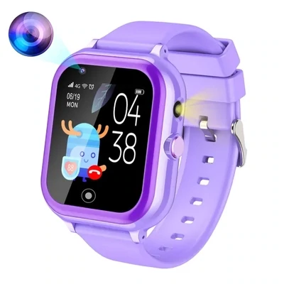 T29 4G Kinder-Smartwatch mit Full-HD-Touchscreen-Videoanruf, WiFi-GPS-Standort-Tracker Kindertelefonuhr für Kinder