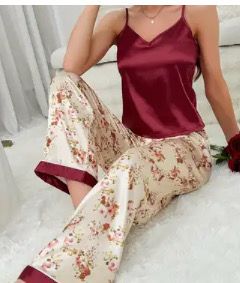 Satin Floral PJ Set