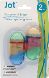 2-in-1 Pencil Sharpeners &amp; Erasers, 2-ct. Packs