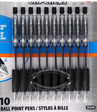 Inc. ClipClicks Ball Point Pens - Black, 10-ct. Pack