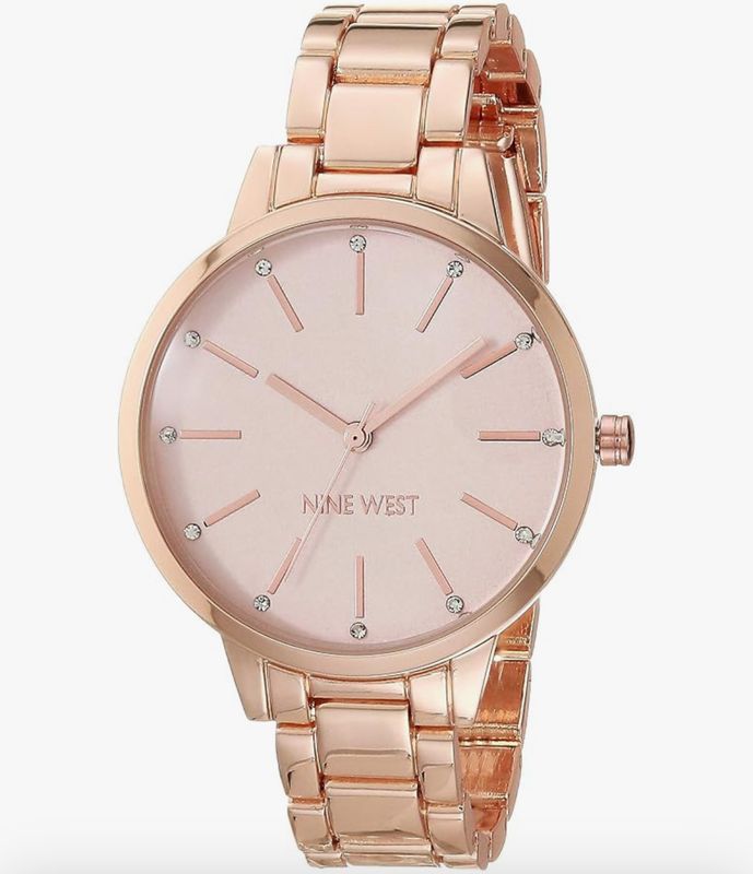 Nine West Women&#39;s Floral Dial Bracelet Watch