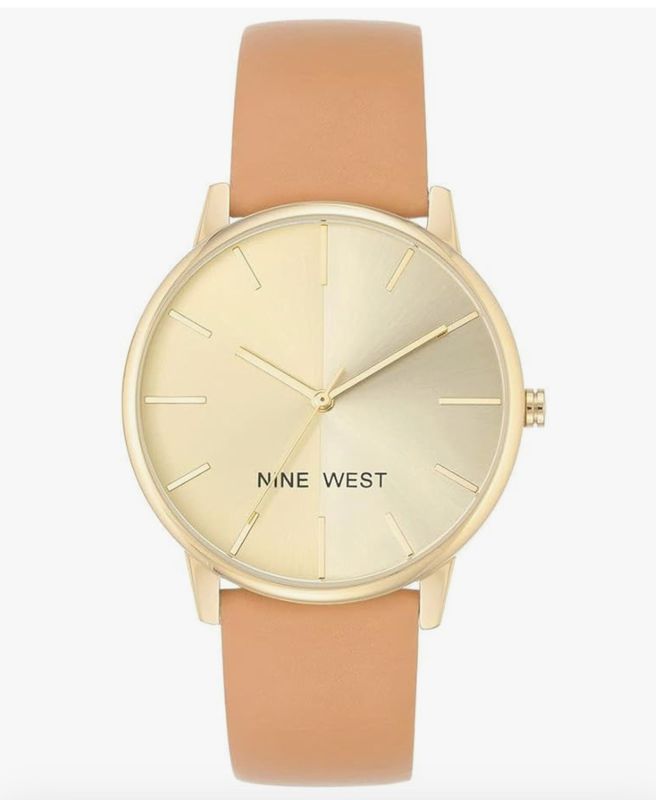 Nine West Women&#39;s Gold-Tone Strap Watch