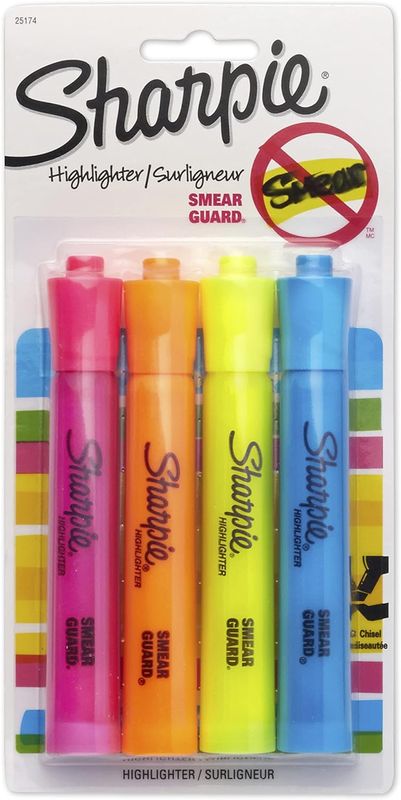 Marcador / Resaltador Sharpie grueso 4 colores