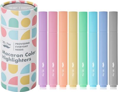 Resaltadores pastel 8 pack