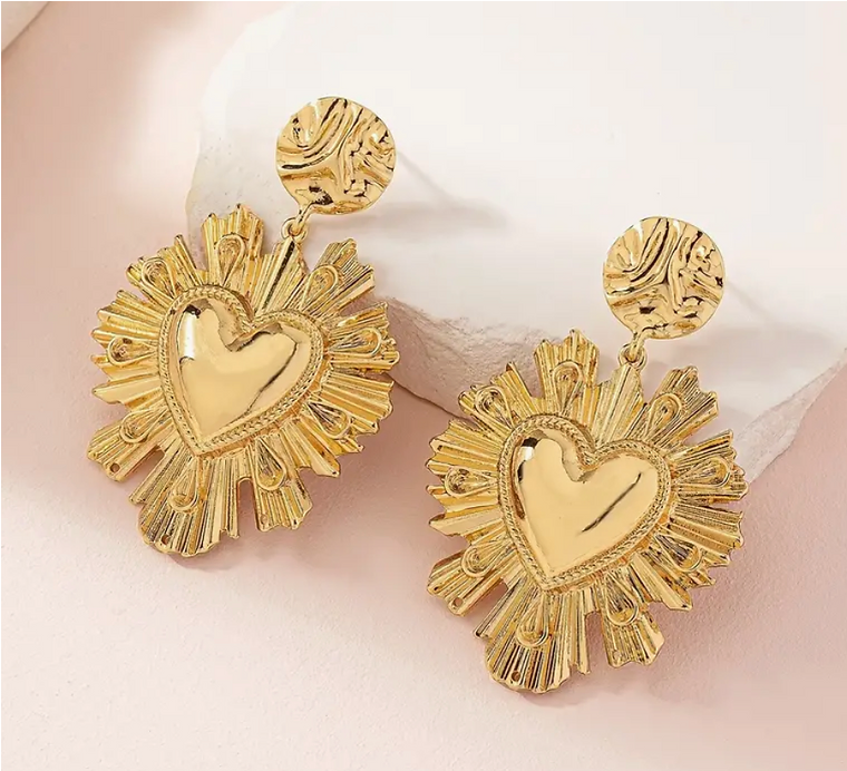 Arete de corazón gold | Accesorio