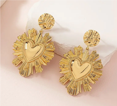 Arete de corazón gold | Accesorio