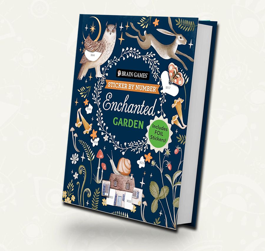 Brain Games - Sticker by Number: Enchanted Garden: Includes Foil Stickers!