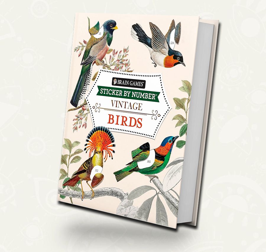 Brain Games - Sticker by Number - Vintage: Birds