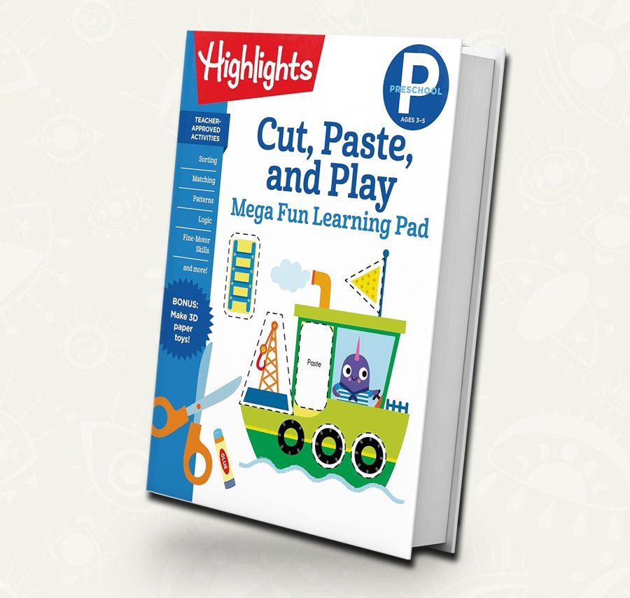 Preschool Cut, Paste, and Play Mega Fun Learning Pad | Highlights