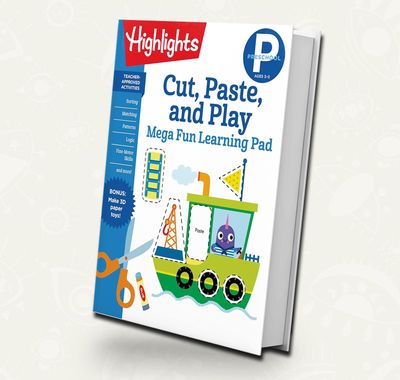 Preschool Cut, Paste, and Play Mega Fun Learning Pad | Highlights