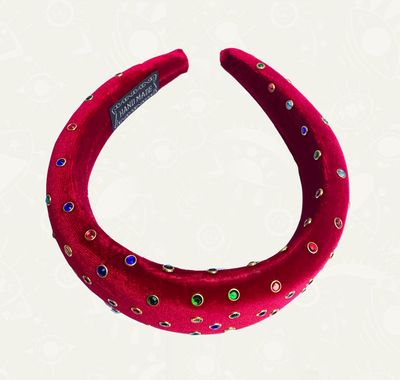 Diadema Tipo Felpa con Piedras de Colores | Accesorio