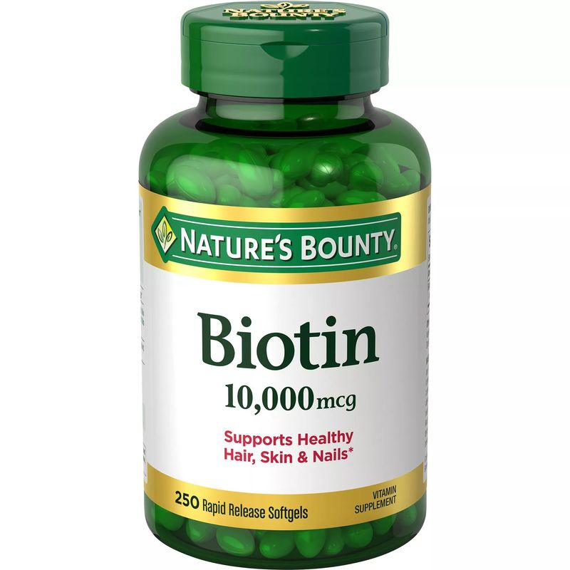 Biotina Nature's Bounty 10,000 mcg - 250 Cápsulas / Suplemento