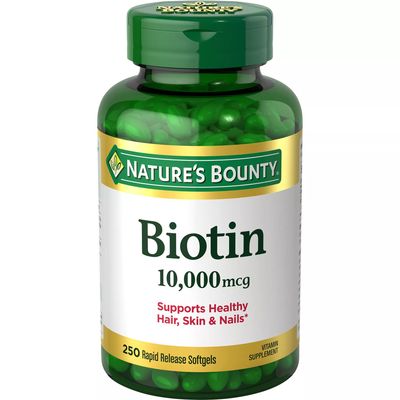 Biotina Nature's Bounty 10,000 mcg - 250 Cápsulas / Suplemento