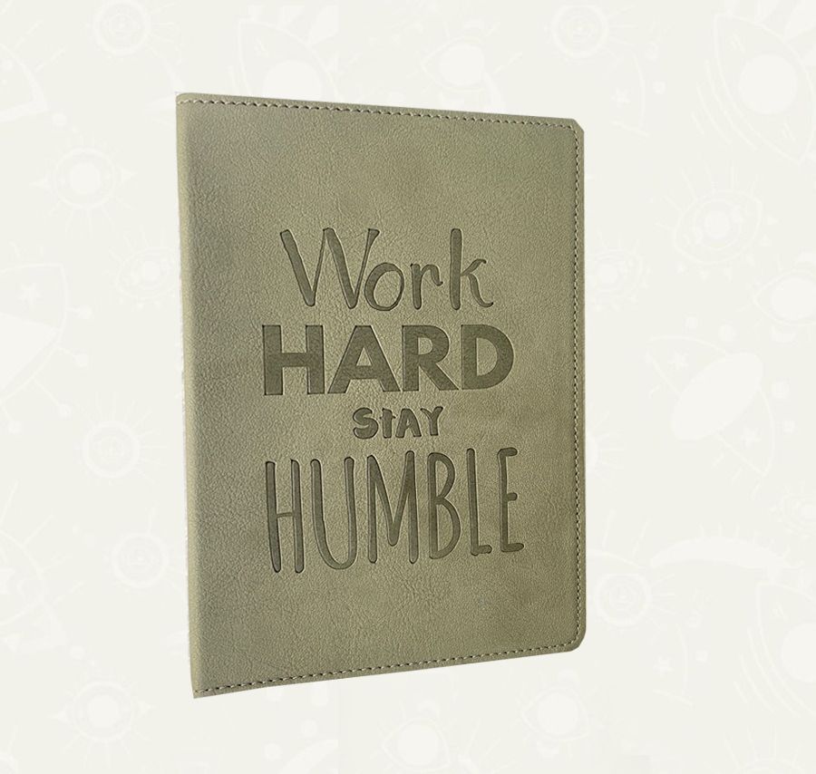 Libreta "Work Hard Stay Humble" - Tapa tipo cuero
