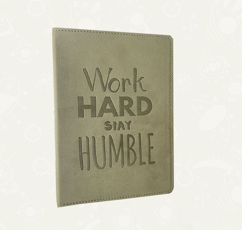 Libreta "Work Hard Stay Humble" - Tapa tipo cuero
