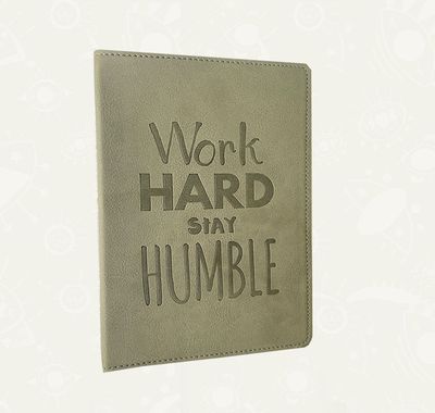 Libreta "Work Hard Stay Humble" - Tapa tipo cuero