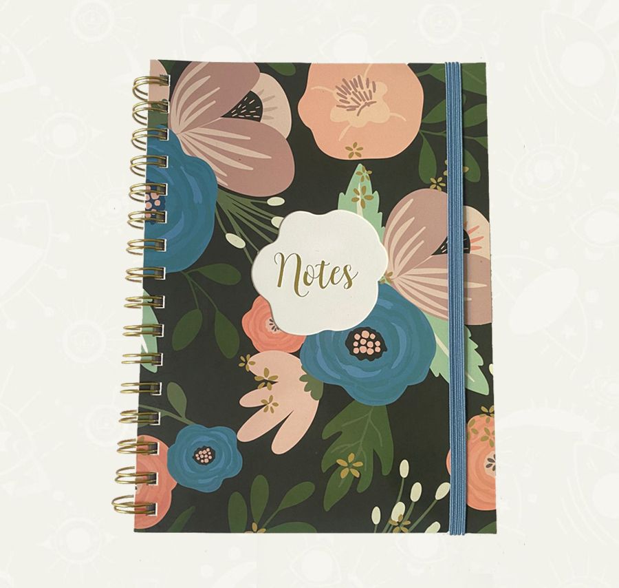Libreta Tipo Espiral Floreada