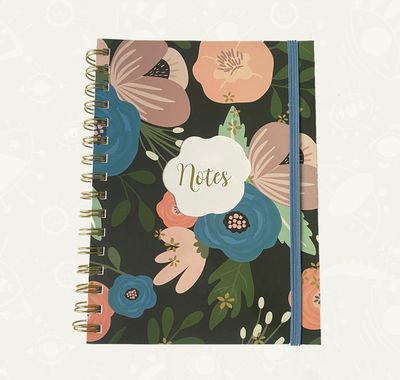 Libreta Tipo Espiral Floreada