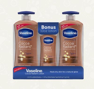 Locion Corporal Cocoa– 2 Pack (20.3 oz c/u) + Botella de Regalo (10 oz) - Vaseline