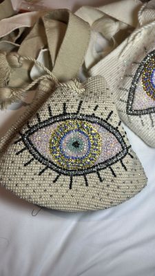 Bolso beige ojo turco | Accesorio