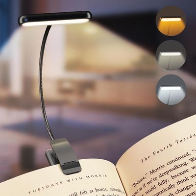 Lampara de Lectura con Clip – Luz Regulable y Recargable