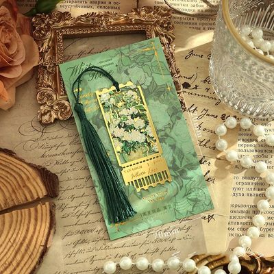 Separador Metálico Estilo Ticket – Obras de Arte - Verde