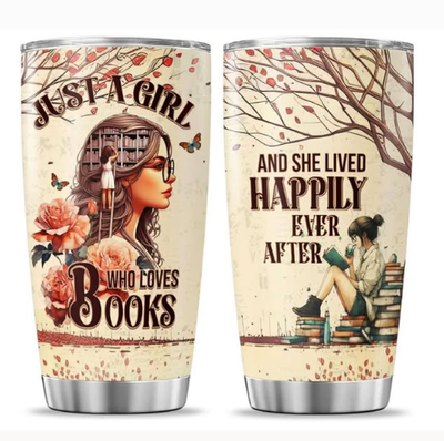 Vaso termico 20 onz Just a girl books