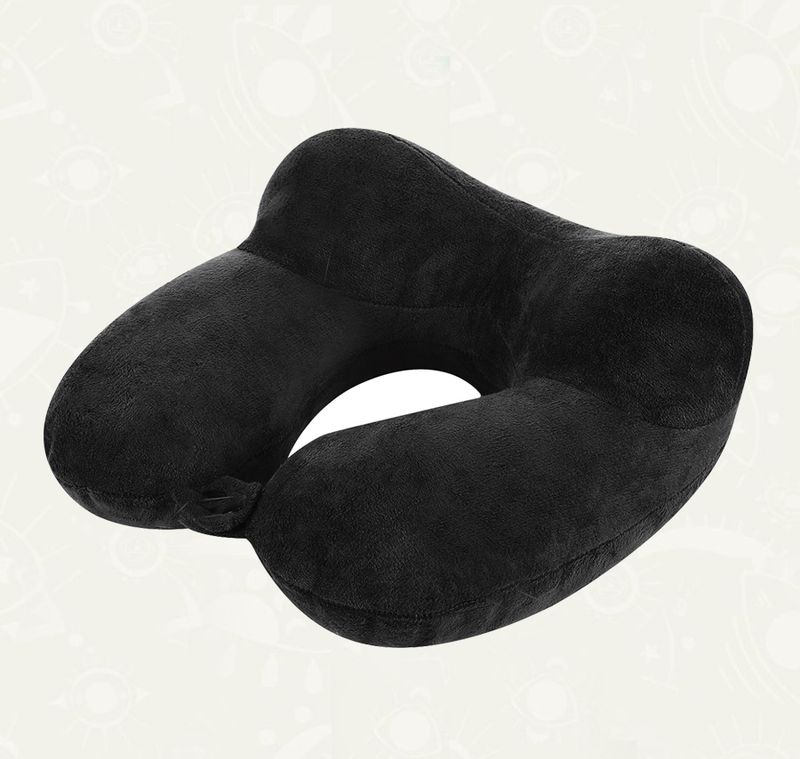 Almohada inflable de viaje - Sintuff | Con Bolsa Compacta + Antifaz - NEGRO