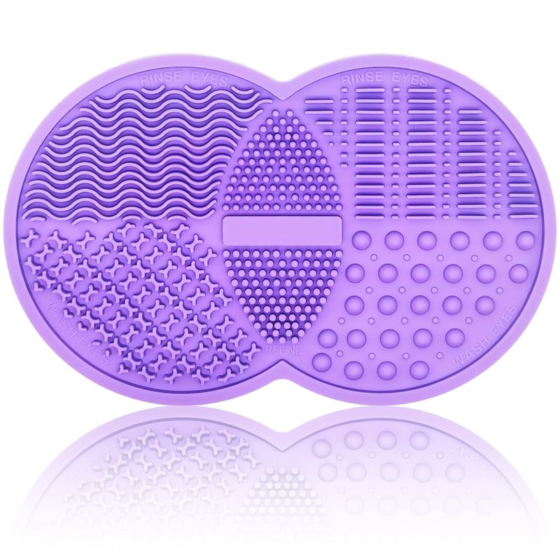 Tapete con ventosas para limpiar brochas morado/ EUA
