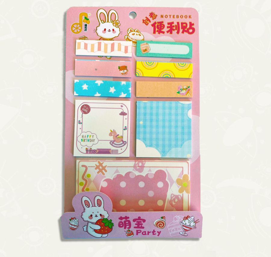Set de Notas Adhesivas Kawai- Varios tamaños - Rosado
