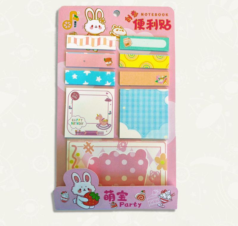 Set de Notas Adhesivas Kawai- Varios tamaños - Rosado
