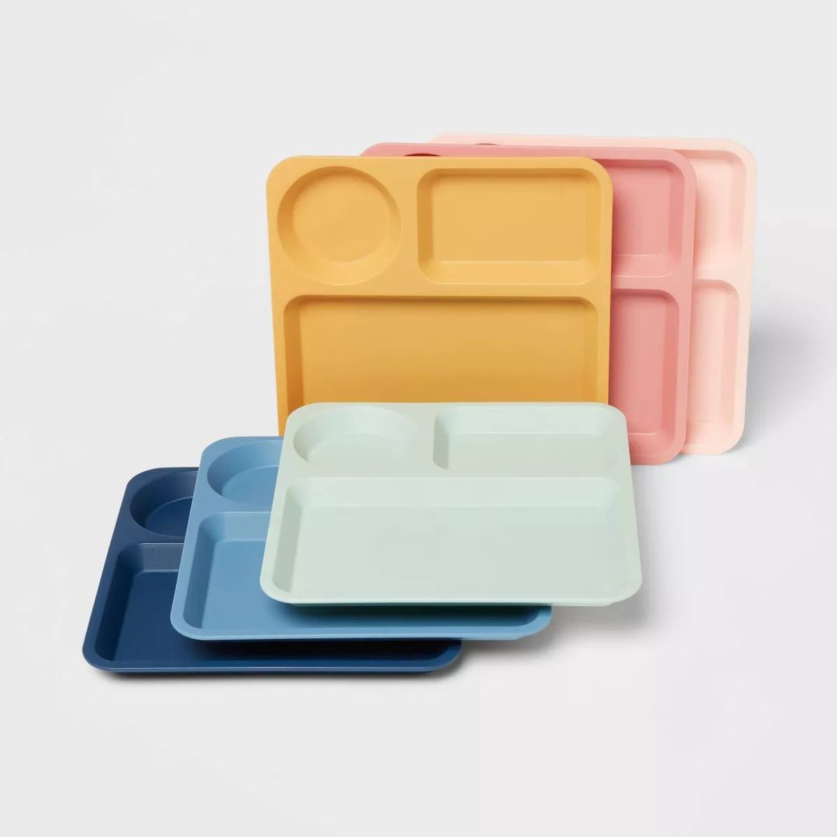 Set de 6 platos divididos de plastico | Pillowfort - Colores