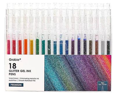 Lapiceros de gel brillantes | 18 unidades