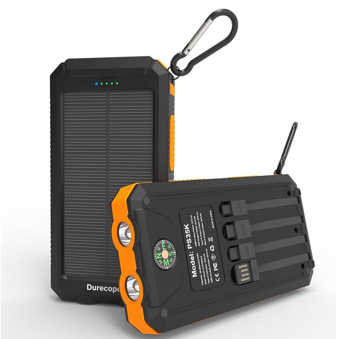 Banco de carga con panel solar - 20000 mAh