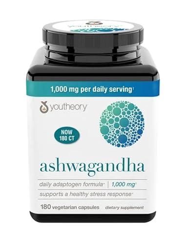 Ashwaganda 1000 mg | Youtheory | 180 capsulas / EUA