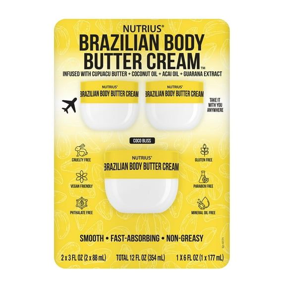 Nutrius - Crema de Mantequilla Corporal - 3 pack / EUA